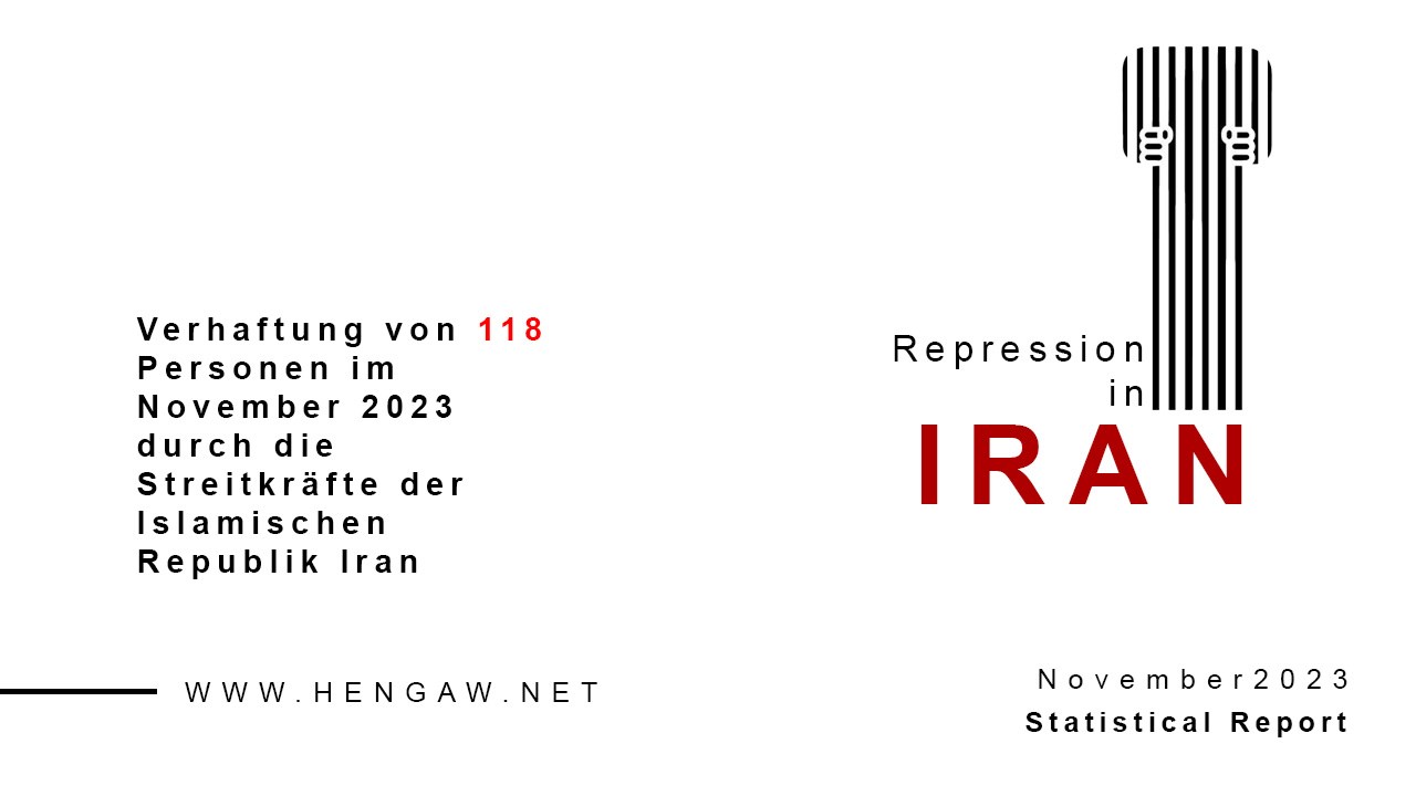 Verhaftung von 118 Personen im November 2023 durch die Streitkräfte der Islamischen Republik Iran