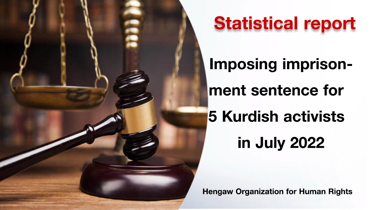Imposing imprisonment sentence for 5 Kurdish activists in July 2022