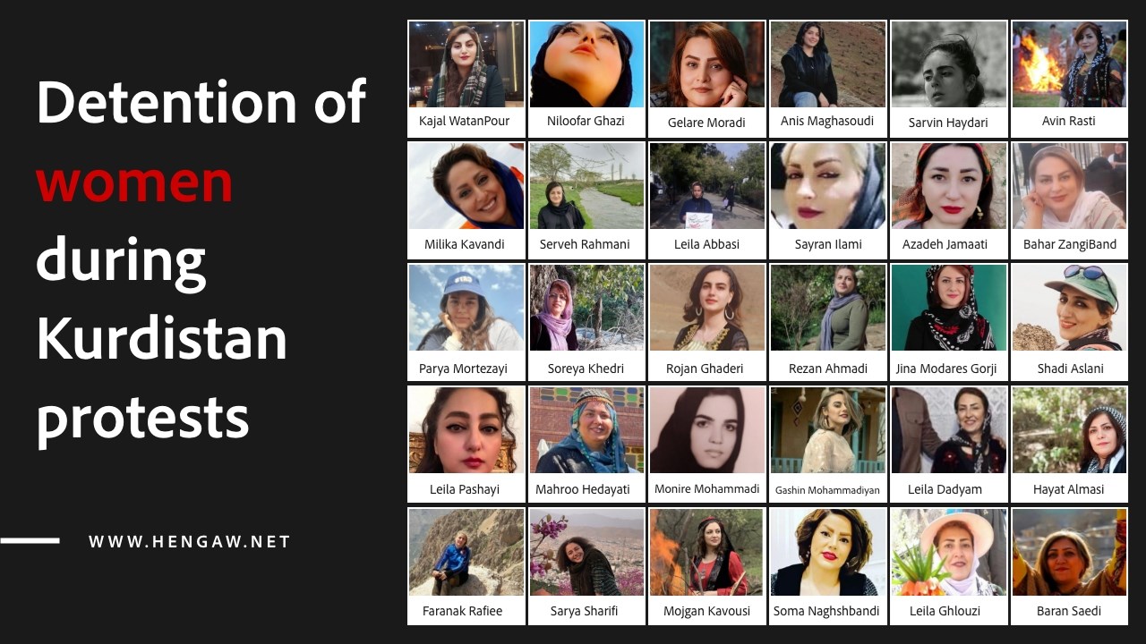 At least 52 women were detained during the protests in Kurdistan